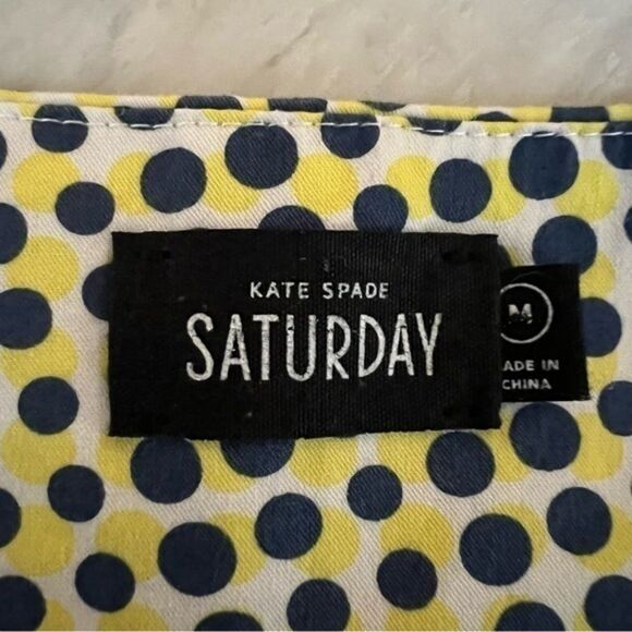 Kate Spade Sleeveless A-Line Polka Dot Blouse Size M 100% cotton. - Picture 5 of 6